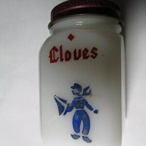 McKee Milk Glass Dutch Dutch boy cloves shaker